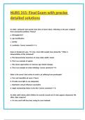 NURS 315 NEWEST FINAL EXAM &lpar;380 QUESTIONS&rpar; WITH 100&percnt; ACCURATE SOLUTIONS 