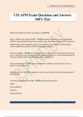 CIS APM Exam Questions and Answers 100&percnt; Pass