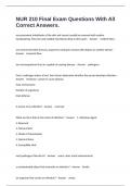 NUR 210 Final Exam Questions With All Correct Answers&period;