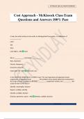 Cost Approach - McKissock Class Exam Questions and Answers 100&percnt; Pass