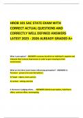 HROB 101 SAC STATE EXAM WITH CORRECT ACTUAL QUESTIONS AND CORRECTLY WELL DEFINED ANSWERS LATEST 2025 - 2026 ALREADY GRADED A&plus; 