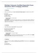 Multiple Sclerosis Certified Specialist Exam Questions With Complete Solutions