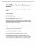 ADN 110 Final Exam Study Questions and Answers