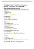 FSU EVR 1001 Final Exam Complete Actual set with Questions and correct&sol;verified Answers