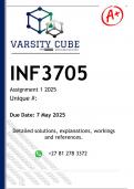 INF3705 Assignment 1 &lpar;DETAILED ANSWERS&rpar; 2025 - DISTINCTION GUARANTEED