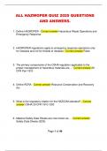 ALL HAZWOPER QUIZ 2025 QUESTIONS  AND ANSWERS&period;