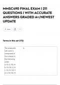 MMSC490 FINAL EXAM &vert; 211 QUESTIONS &vert; WITH ACCURATE ANSWERS GRADED A&plus;&sol;NEWEST UPDATE