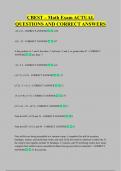 CBEST &ndash; Math Exam ACTUAL  QUESTIONS AND CORRECT ANSWERS 