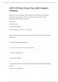 ADN 110 Final Exam Prep with Complete Solutions