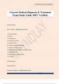 Current Medical Diagnosis & Treatment Exam Study Guide 100&percnt; Verified&period;