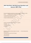 DOT HAZMAT 49CFR Exam Questions and Answers 100&percnt; Pass