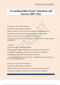 Accounting Ethics Exam 1 Questions and Answers 100&percnt; Pass