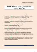 ENVS 200 Final Exam Questions and Answers 100&percnt; Pass