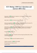 ECU Biology 1100 Test 1 Questions and Answers 100&percnt; Pass