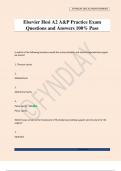 Elsevier Hesi A2 A&P Practice Exam Questions and Answers 100&percnt; Pass