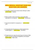 AMCA MEDICAL ASSISTANT EXAM 2025  QUESTIONS AND ANSWERS&period; 