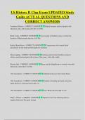 US History II Clep Exam UPDATED Study  Guide ACTUAL QUESTIONS AND  CORRECT ANSWERS 