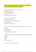 Wisconsin Property Insurance Exam Questions and Answers 2025 &sol; 2026 &lpar;Verified Answers by Expert&rpar;