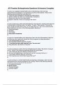 ATI Practice Schizophrenia Questions & Answers Complete