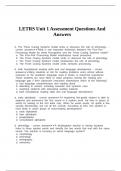 LETRS Unit 1 Assessment Questions And Answers