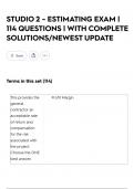 STUDIO 2 - ESTIMATING EXAM &vert; 114 QUESTIONS &vert; WITH COMPLETE SOLUTIONS&sol;NEWEST UPDATE