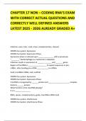 CHAPTER 17 NON &ndash; CODING RNA&rsquo;S EXAM WITH CORRECT ACTUAL QUESTIONS AND CORRECTLY WELL DEFINED ANSWERS LATEST 2025 - 2026 ALREADY GRADED A&plus; 
