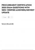 PROCUREMENT CERTIFICATION 2025 EXAM QUESTIONS WITH 100&percnt; VERIFIED ANSWERS&sol;NEWEST UPDATE