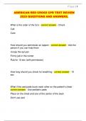AMERICAN RED CROSS CPR TEST REVIEW  2025 QUESTIONS AND ANSWERS&period; 