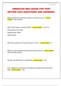 AMERICAN RED CROSS CPR TEST  REVIEW 2025 QUESTIONS AND ANSWERS&period; 