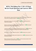 IFSTA 7th Edition Fire 1 CH 1-15 Final Review Exam Questions and Answers 100&percnt; Pass