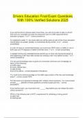  Drivers Education Final Exam Questions With 100&percnt; Verified Solutions 2025