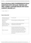 Intro to Business 2025 COMPREHENSIVE EXAM QUESTIONS WITH DETAILED VERIFIED AND 100&percnt; CORRECT ANSWERS BRAND NEW EXAM ALREADY GRADED A&plus;&excl;&excl;