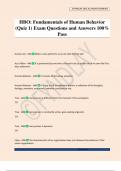 HBO&colon; Fundamentals of Human Behavior &lpar;Quiz 1&rpar; Exam Questions and Answers 100&percnt; Pass