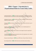 HBO&colon; Chapter 1 Introduction to Organizational Behavior Exam Study Guide&period;