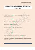 HBO CHT Exam Questions and Answers 100&percnt; Pass