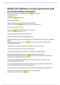 NURS 441 Midterm Actual Questions and correct&sol;verified Answers