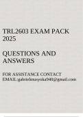 TRL2603 Exam pack 2025&lpar;Transport Theory&rpar;