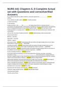 NURS 441 Chapters 5&comma; 8 Complete Actual set with Questions and correct&sol;verified Answers