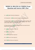 MEDICAL BILLING & CODING Exam Questions and Answers 100&percnt; Pass