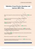 Midwifery Exam Practice Questions and Answers 100&percnt; Pass