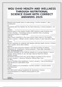 WGU D440 HEALTH AND WELLNESS THROUGH NUTRITIONAL SCIENCE EXAM WITH CORRECT ANSWERS 2025