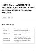 NOCTI EXAM - ACCOUNTING PRACTICE QUESTIONS WITH 100&percnt; SOLVED ANSWERS&excl;&excl;&sol;GRADE A&plus; ASSURED
