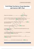 NAUI Final Test Review Exam Questions and Answers 100&percnt; Pass
