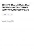 CON 3910 EXAM&sol;ACTUAL EXAM QUESTIONS WITH ACCURATE SOLUTIONS&sol;NEWEST UPDATE