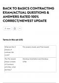 BACK TO BASICS CONTRACTING EXAM&sol;ACTUAL QUESTIONS & ANSWERS RATED 100&percnt; CORRECT&sol;NEWEST UPDATE