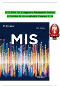 TEST BANK FOR MANAGEMENT INFORMATION SYSTEMS&comma; 10th EDITION BY &lpar;HOSSEIN BIDGOLI&comma; 2020&rpar; VERIFIED CHAPTERS 1 - 14&comma; COMPLETE NEWEST VERSION