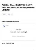 PAR DJJ EXAM QUESTIONS WITH 100&percnt; SOLVED ANSWERS&excl;&excl;&sol;NEWEST UPDATE