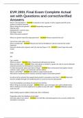 EVR 2001 Final Exam Complete Actual set with Questions and correct&sol;verified Answers