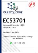 ECS3701 Assignment 2 &lpar;DETAILED ANSWERS&rpar; Semester 1 2025 - DISTINCTION GUARANTEED