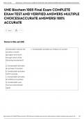 UNE Biochem 1005 Final Exam COMPLETE EXAM TEST AND VERIFIED ANSWERS MULTIPLE CHOICES&vert;ACCURATE ANSWERS&vert; 100&percnt; ACCURATE